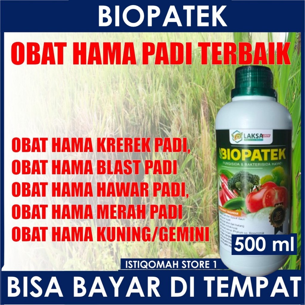Obat Hama Padi Merah Daun BIOPATEK, Fungisida Hayati NOPATEK, Obat Kresek Padi Hawar Padi Blast Padi