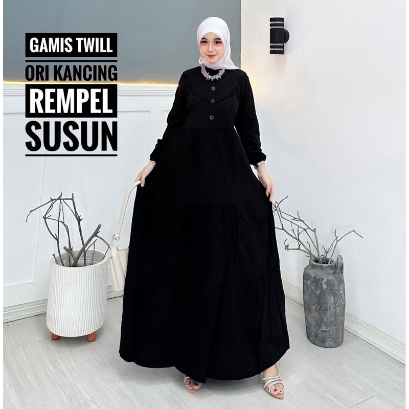 Gamis twill basic ori,twil polos