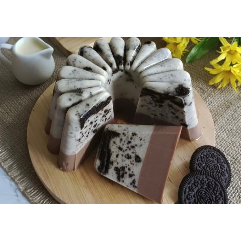 

puding susu milo oreo