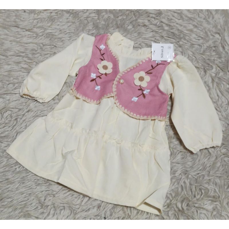 dress anak import rompi lengan panjang