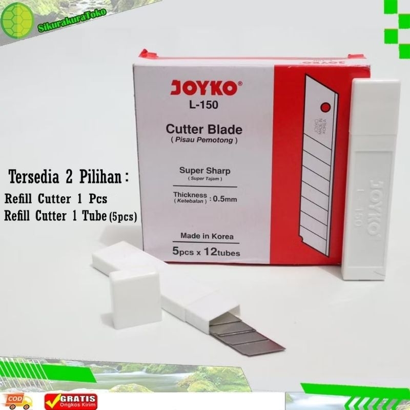 

ISI CUTTER JOYKO L-150 BESAR TAJAM 1 PIC ISI 5 REFILL