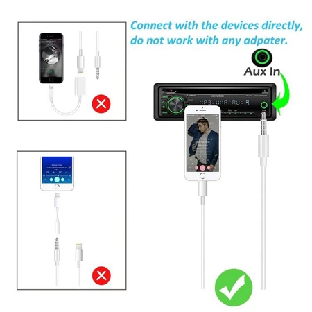 Kabel audio Aux Lightning to jack 3.5mm iphone 7 / 8 / 8plus / X / 11 / 11 pro max / 12 / 13 max kab