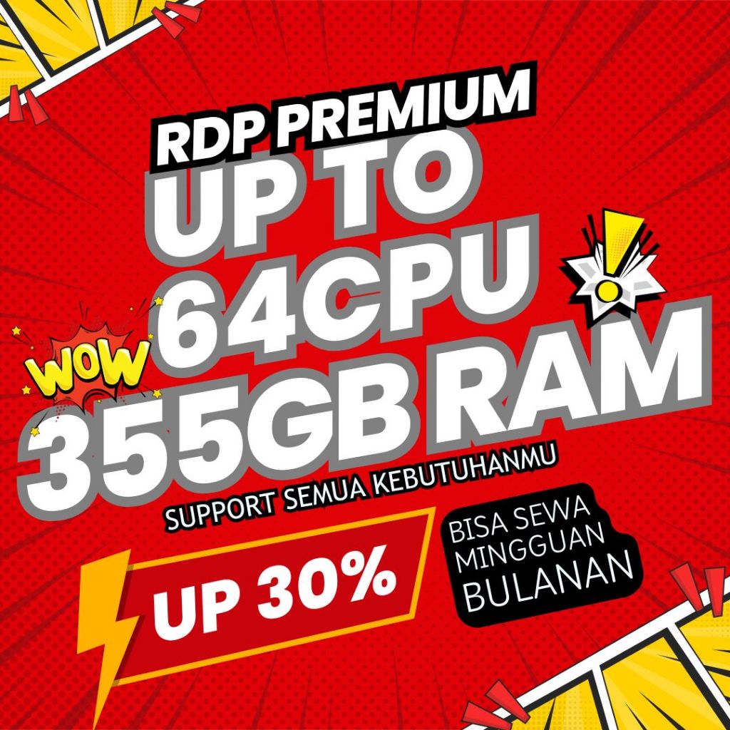 RDP / VPS MINGUAN BULANAN AWET AMANAH SUPPORT EMULATOR