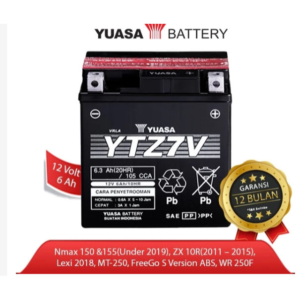 Yuasa Aki Motor Pcx, Nmax, YTZ7-V MF 100% ORIGINAL