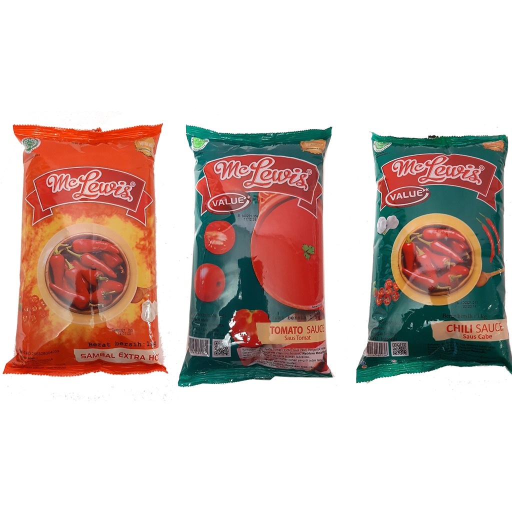 

1 Dus Saus Sambal Dan Saus Tomat Mc Lewis Isi 12 Pcs x 1 Kilo