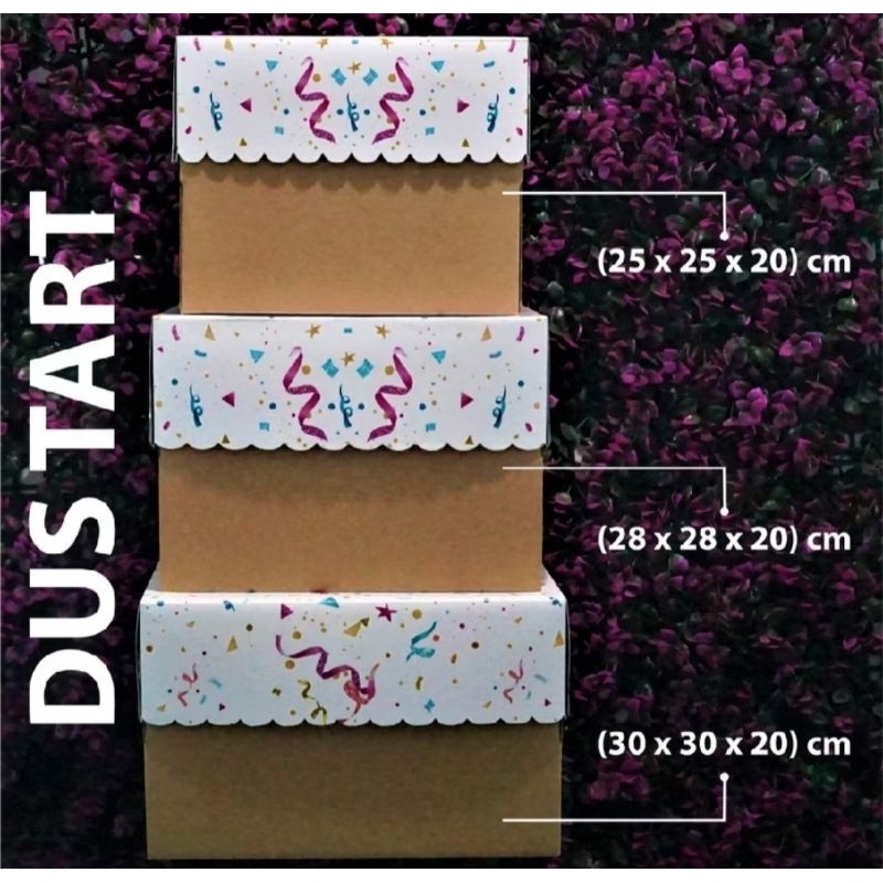 Dus Kue Tart Party/Dus Kue Tinggi 20cm  Isi 4pcs