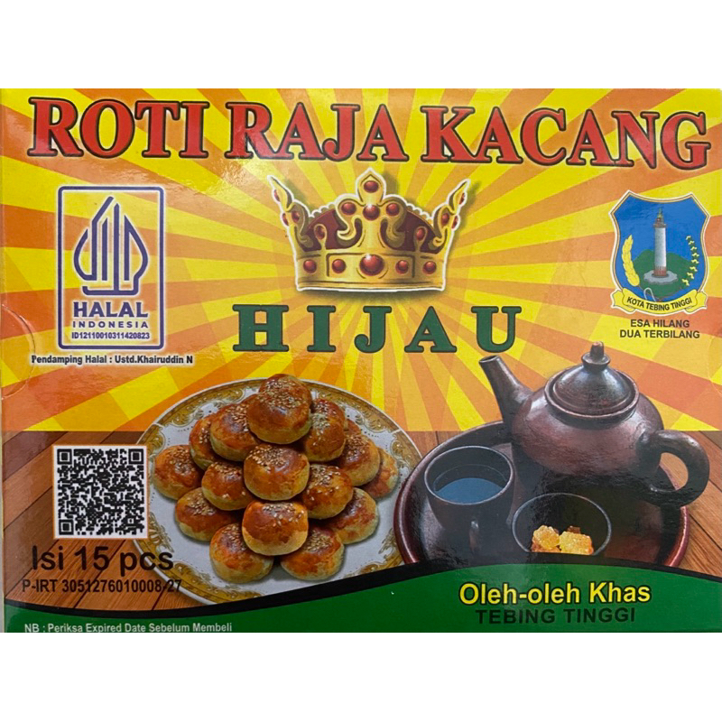 

ROTI KACANG HIJAU CAP RAJA KACANG RASA ORIGINAL ISI 15PCS / PIA KACANG HIJAU / ROTI KACANG KHAS TEBING TINGGI