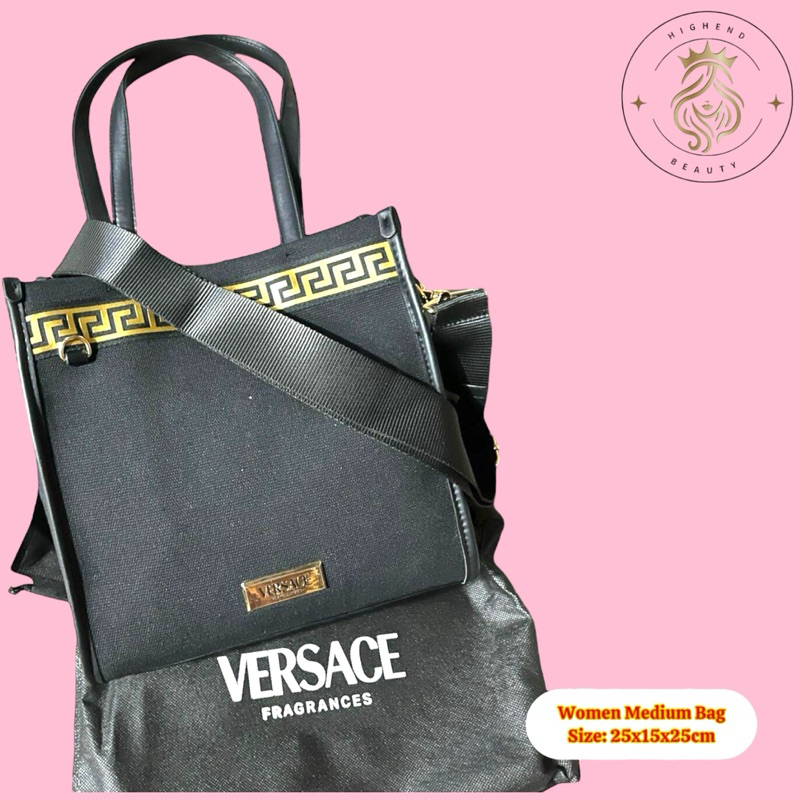 Versace Bag Canvas Black Big Original Gift Parfum