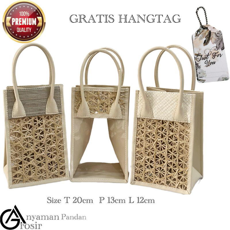 

Tas parcel MIKA BAMBU MINI TINGGI FREE HANGTAG tas anyaman hampers goodiebag souvenir gift lebaran