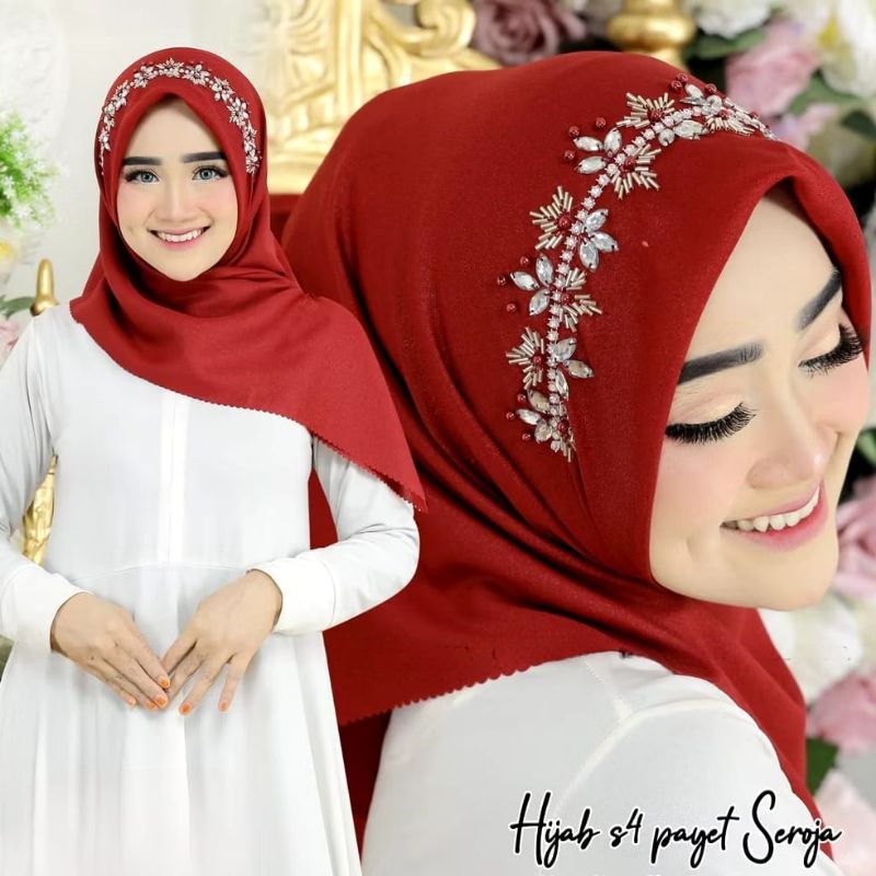 Hijab segiempat payet Seroja by ansania