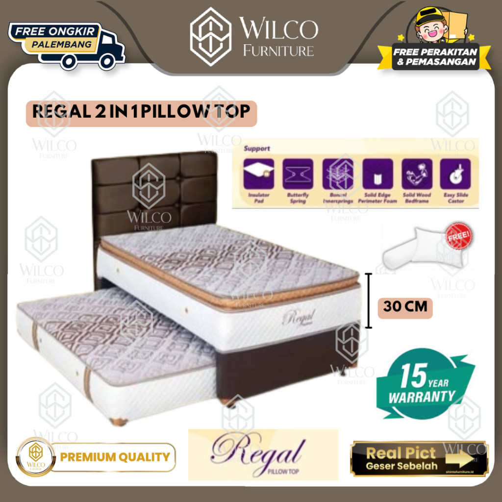 Kasur Springbed Regal Kangaroo 2 In 1 Pillow Top | Bed Sorong Regal Murah Palembang