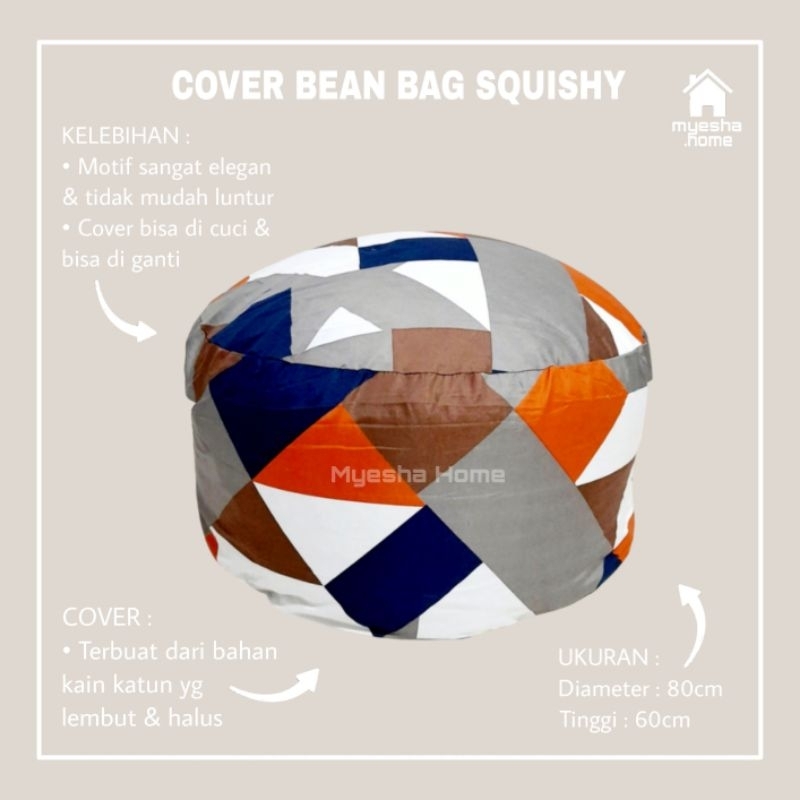 Cover Sofa Bean Bag Squishy / Sarung Sofa Bean Bag Bulat CBS34