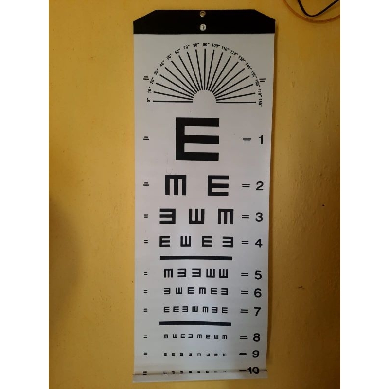 snellen/optotife/teskar E chart periksa mata