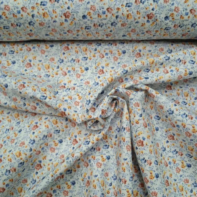 KAIN KATUN POPLINE PREMIUM IMPORT MOTIF BUNGA KECIL
