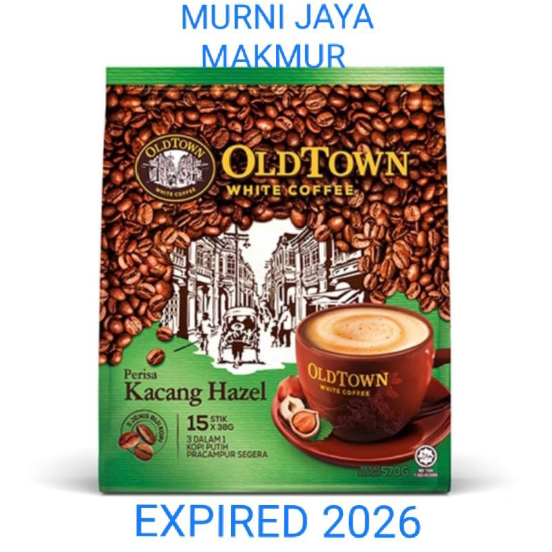 

OLD TOWN WHITE COFFEE 3 in 1 HAZELNUT 15 SACHET × 35 GRAM/ OLDTOWN WHITE COFFEE HAZELNUT