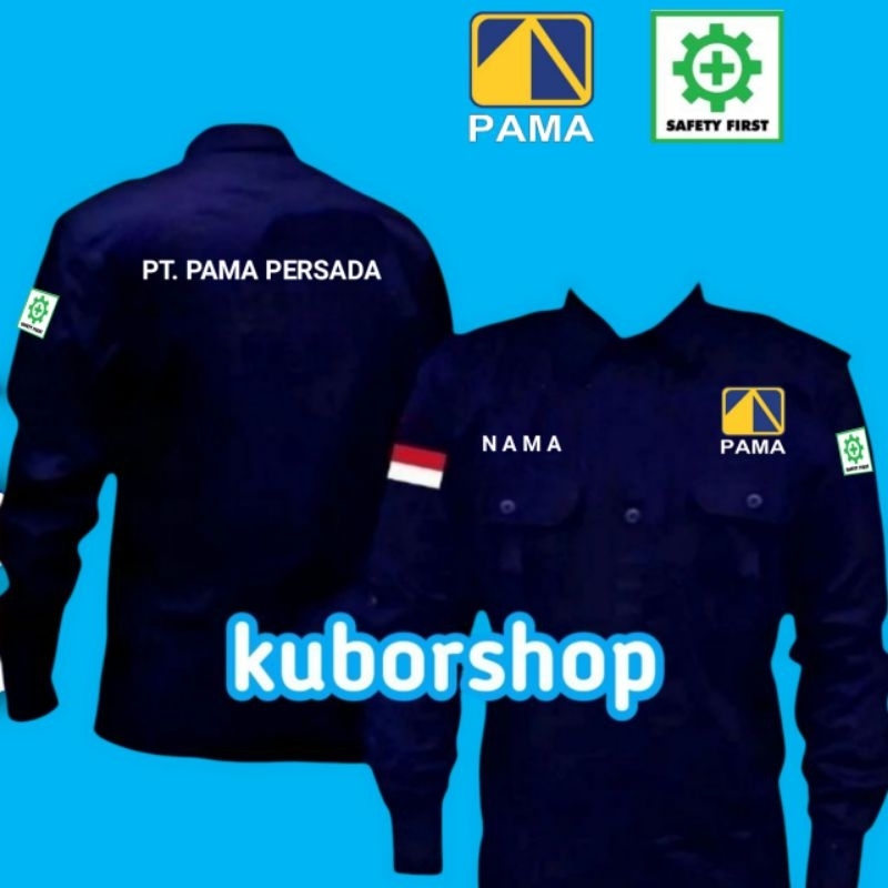 kemeja kerja pt pama persada baju pt pama persada seragam kerja pt pama persada full bordir