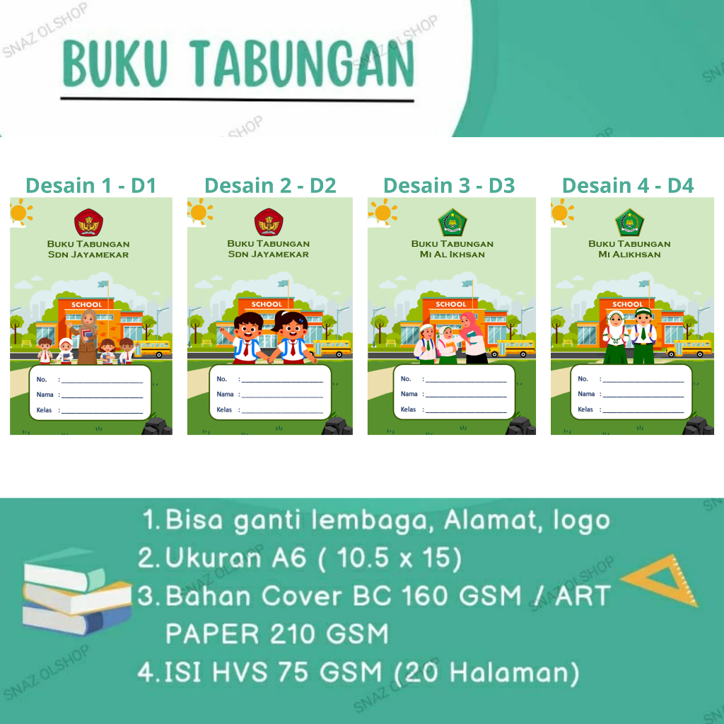 

BUKU TABUNGAN SD/MI HM25 CUSTOM FULL COLOR
