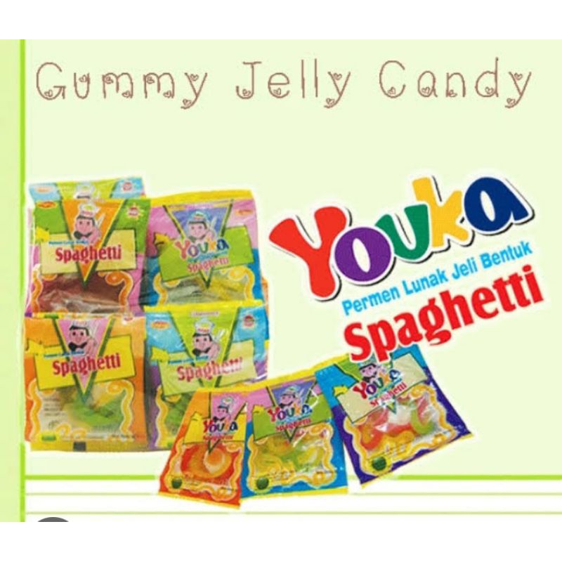 

YOUKA SPAGHETTI PERMEN LUNAK 1 PAK ISI 20 PCS