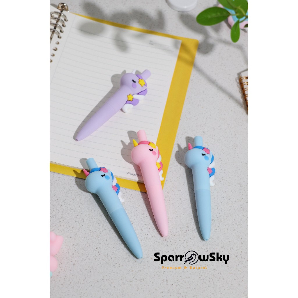 

SPARROW Pen Silikon / Silicone Pen / Pen Karakter Lucu Cantik CHUBBY GEL PEN - UNICORNS (8086)