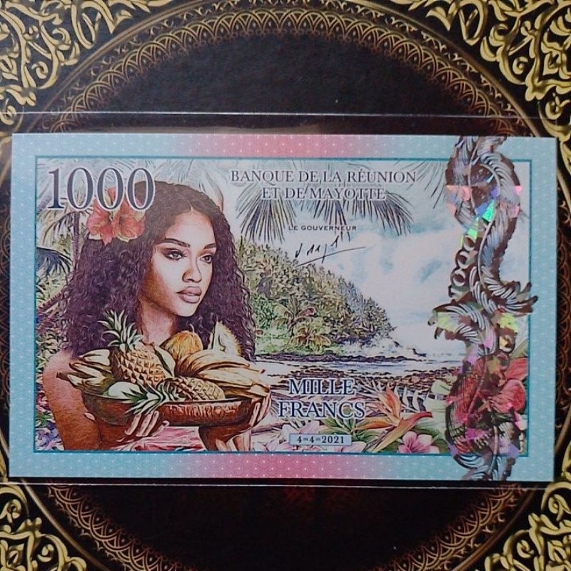 Uang Reunion et Mayotte 1000 Franc unc