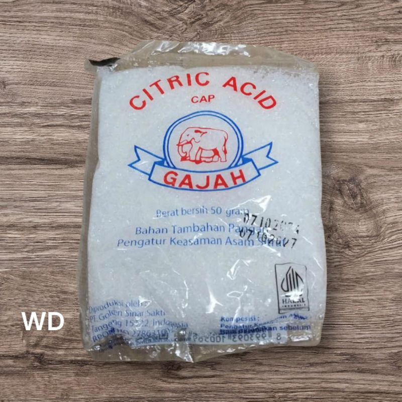 

Citric Acid Cap Gajah/Asam Sitrat 50 grm
