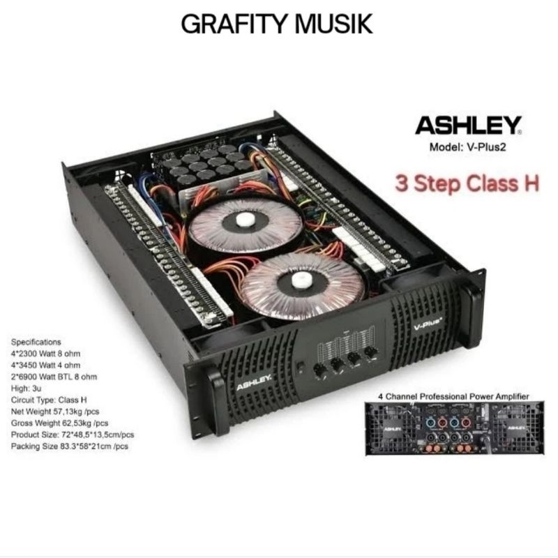 Power Amplifier Ashley V-Plus 2 / V plus 2 / VPlus2 Power Amplifier Ashley Original