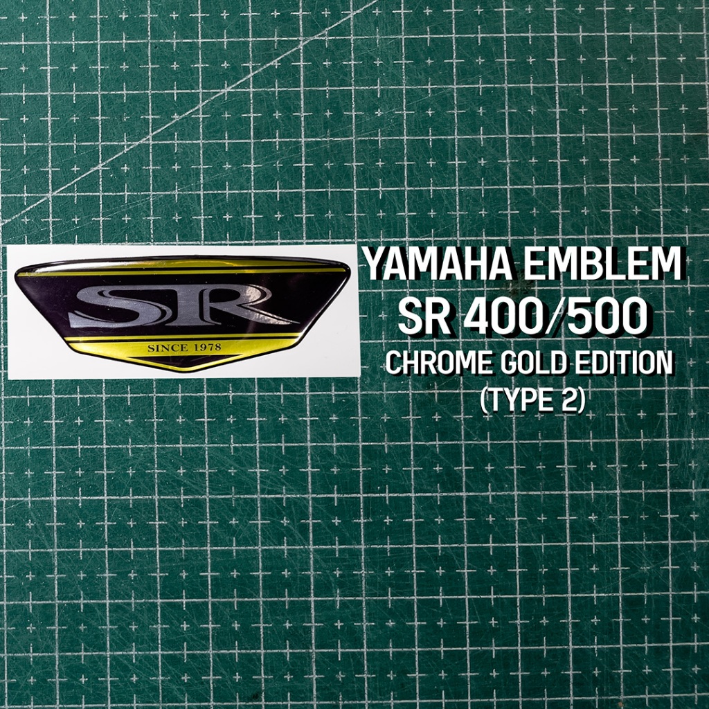 EMBLEM SR 400/SR 500/ SR 400 BADGE/ EMBLEM SR/ STICKER DOP AKI SR 400 CHROME GOLD EDITION (TYPE 2)