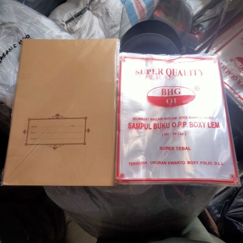 

paket 10 sampul buku kertas +10 sampul buku plastik ukuran besar dan kecil