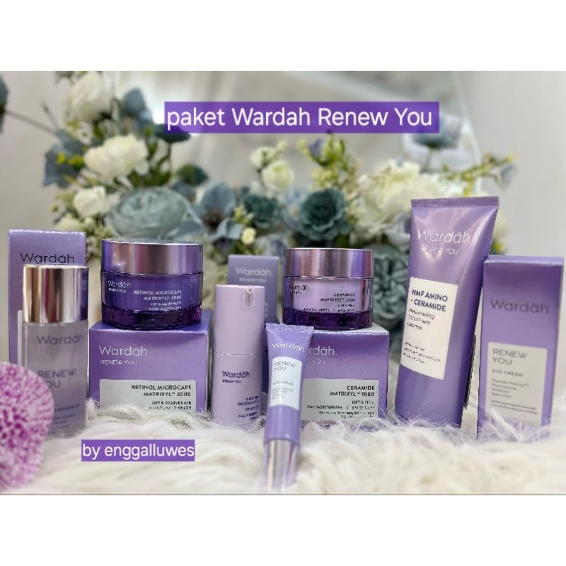 PAKET WARDAH RENEW YOU SERIES 6 AITEM/ PAKET EARDAH UNTUK KULIT ANTI EGING FLEK HITAM