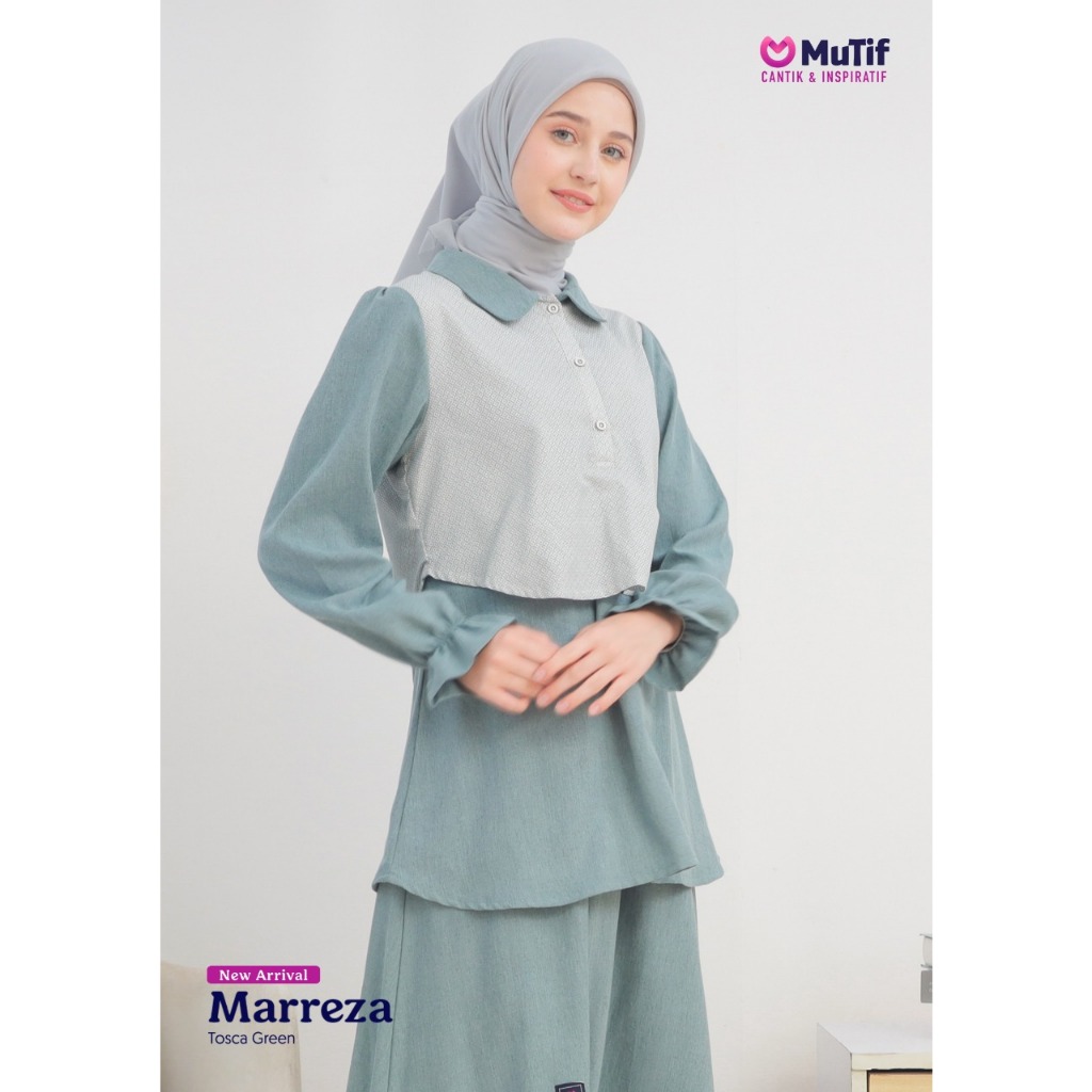 MUTIF ONESET MARREZA  TOSCA GREEN | ONE SET WANITA | BUSANA MUSLIM WANITA
