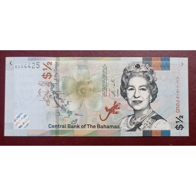 UANG BAHAMAS 1/2 DOLLARS