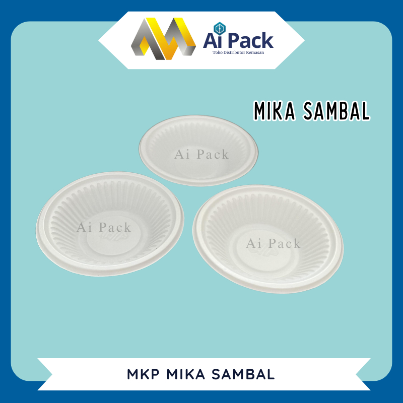 (ISI 500 BIJI) Mika Sambal Putih Kecil MKP / Wadah Sambal Kecil / Piring Mini Saos / Tray Saus