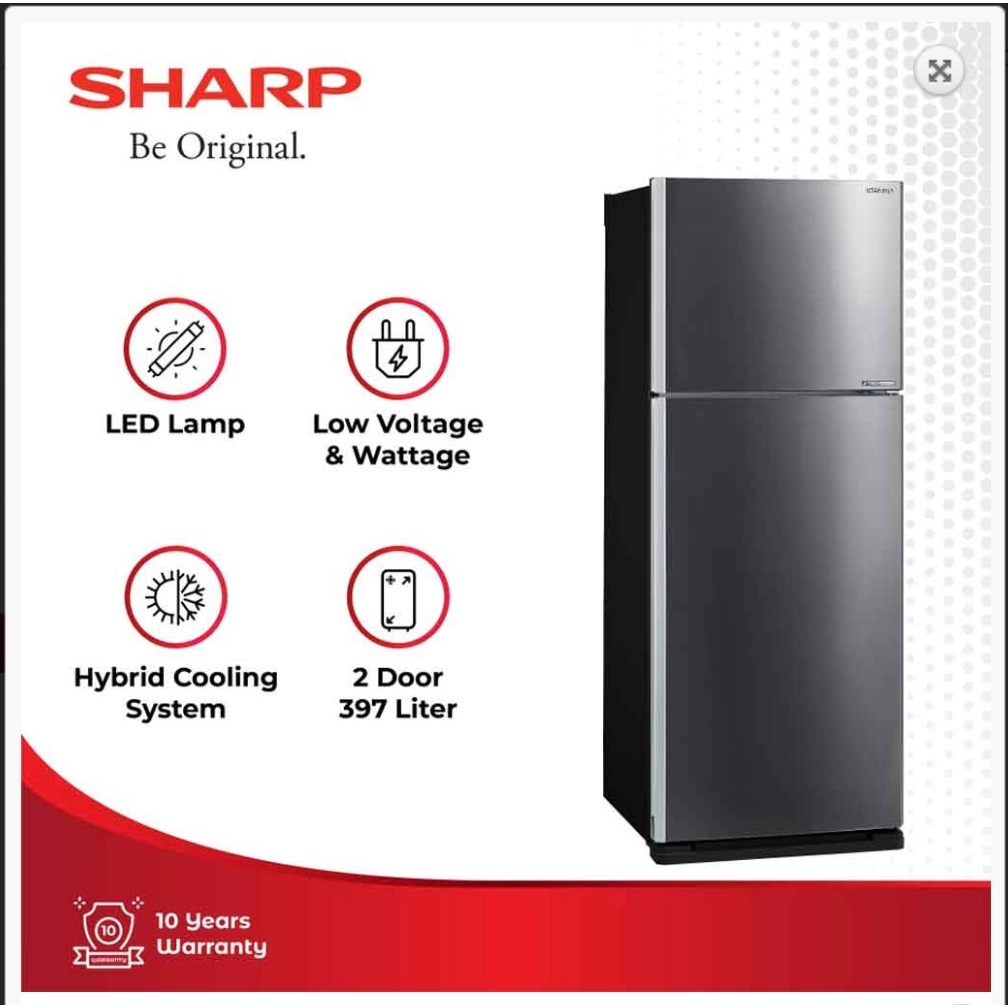 SHARP KULKAS 2 PINTU BESAR BIG 2 DOOR REFRIGERATOR SJIG470MDS