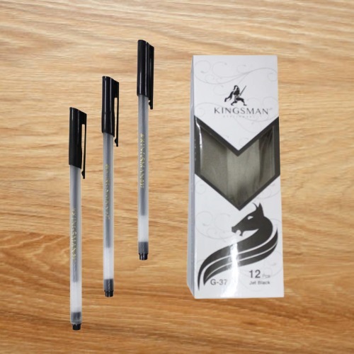 

(1 Box 12 Pcs) Pulpen Kingsman Hitam G37 / Pen Pena Tinta Hitam Kingsman / Bolpoin Semigel Murah