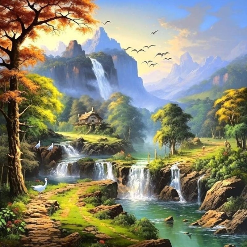 POSTER CETAK JUMBO, PEMANDANGAN ALAM, HIASAN DINDING, PEMANDANGAN ALAM, BISA COD