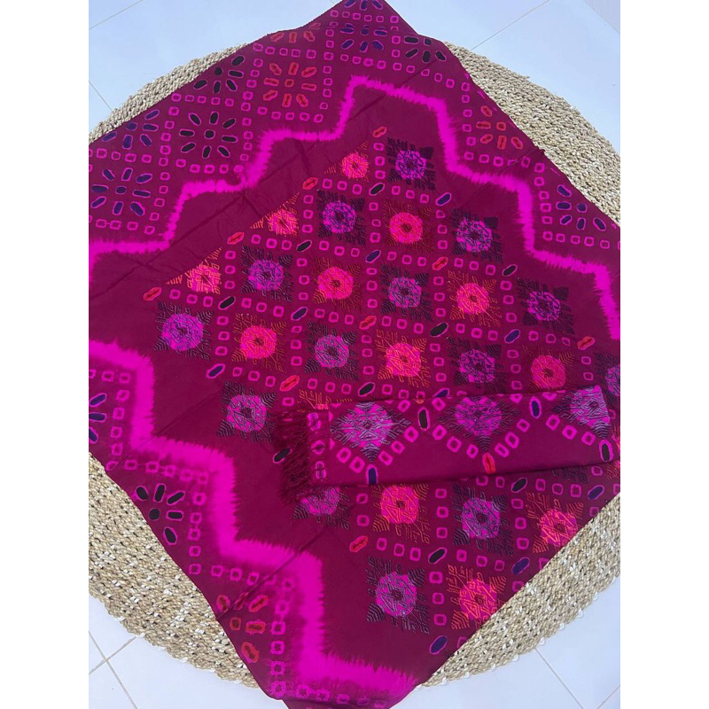 Kamen Sutra Jumputan Motif Cakra Set Selendang ori Singaraja Kalianget