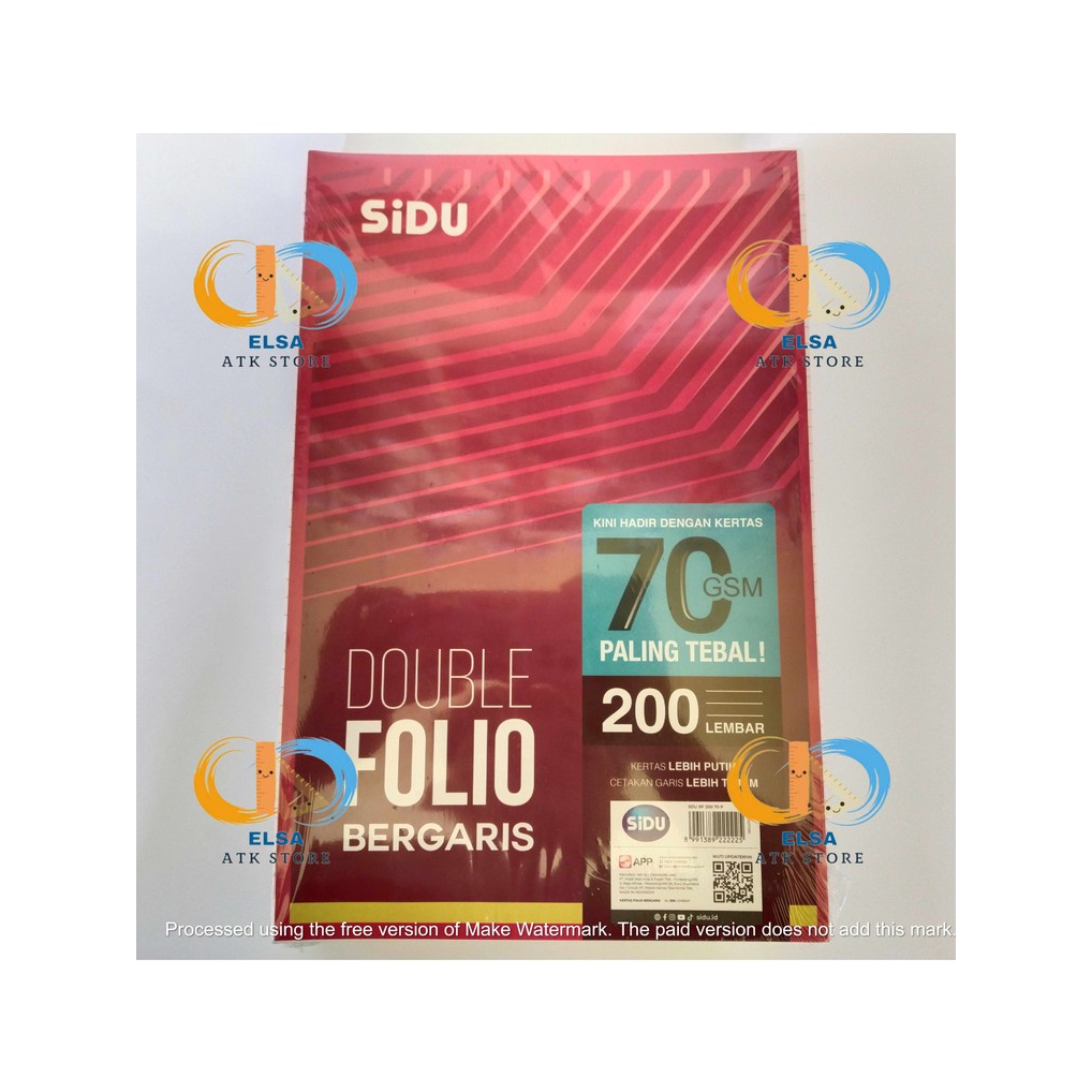 

Kertas Double Folio Bergaris merek Sidu | 70 Gsm Isi 200 Lembar