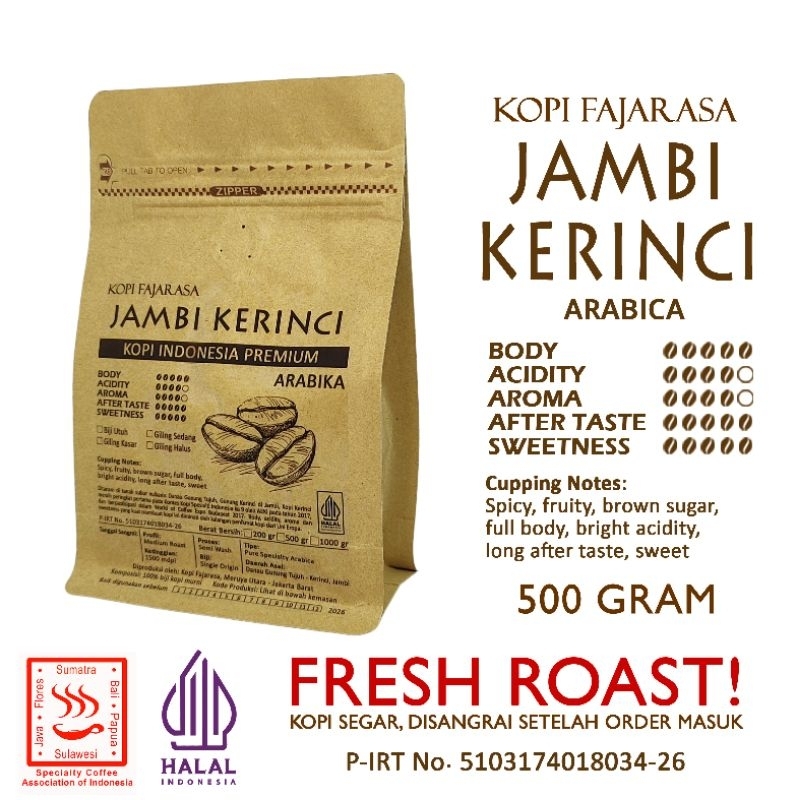 

Kopi Fajarasa Jambi Kerinci Biji Kopi Arabica 500 gram