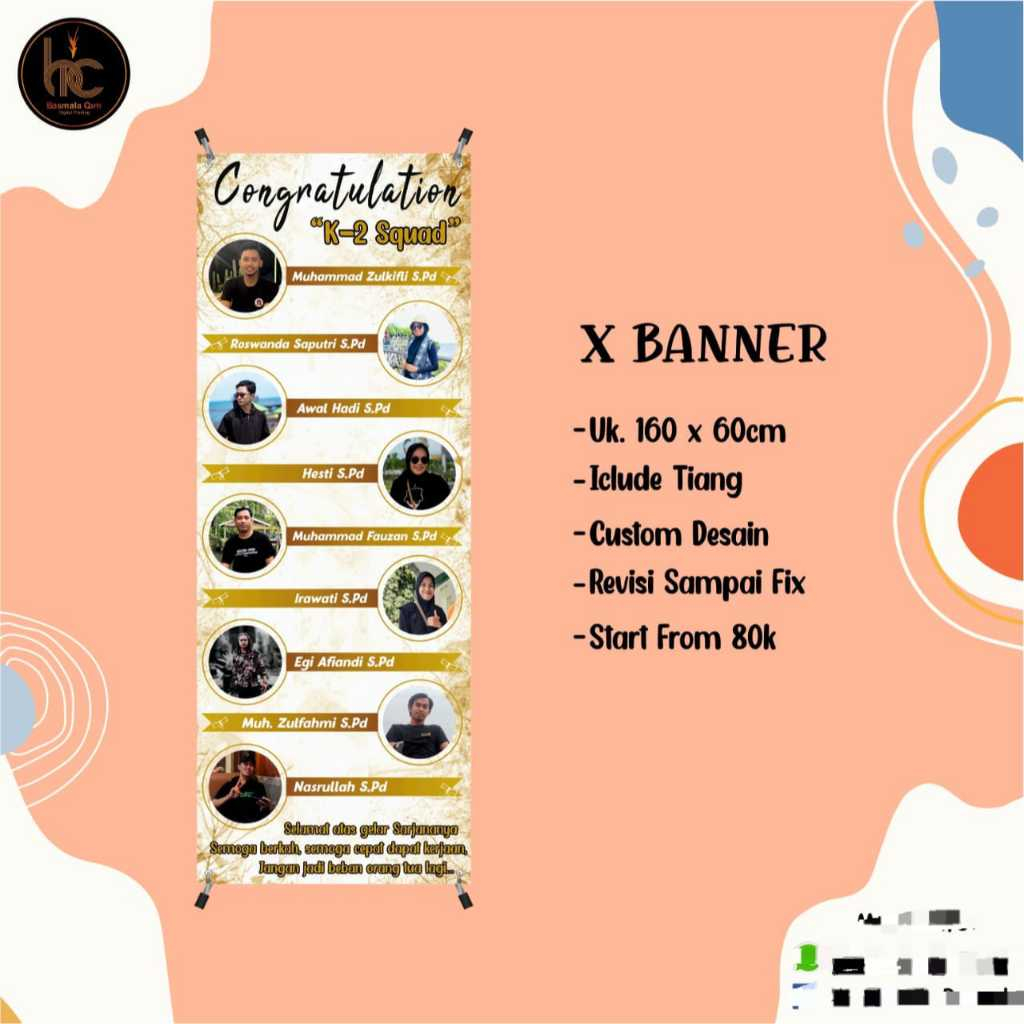 Xbanner wisuda/banner wedding/ banner produk murahh