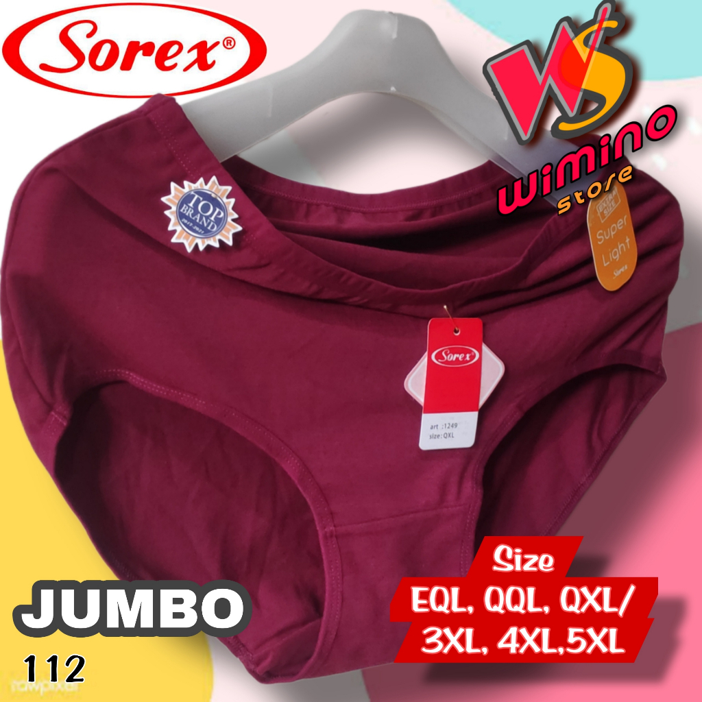 W112 (1-3 pcs) Sorex Celana Dalam Wanita Jumbo Dewasa , Cd Wanita Jumbo Katun Sorex Size EQL - QXL