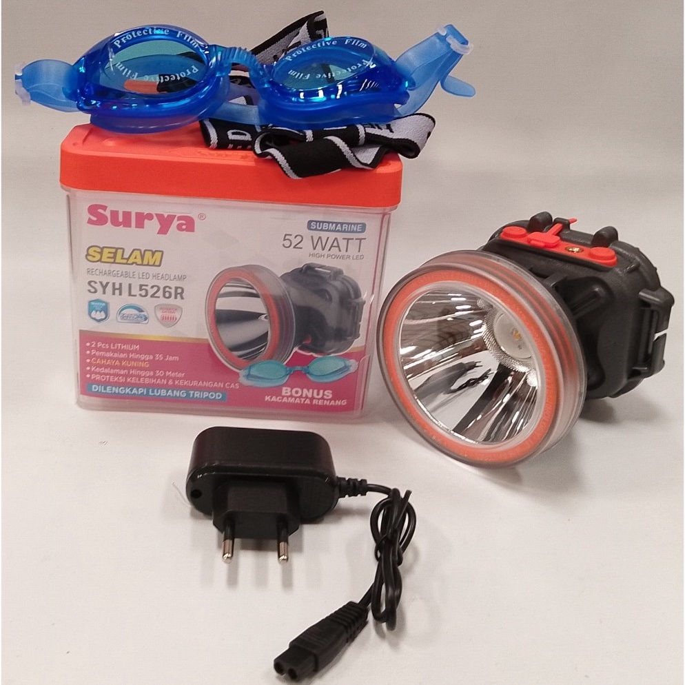 55SPECIAL PRICE Surya Senter Kepala Selam 52 Watt SYH L525526 R Putih Kuning Box Oren