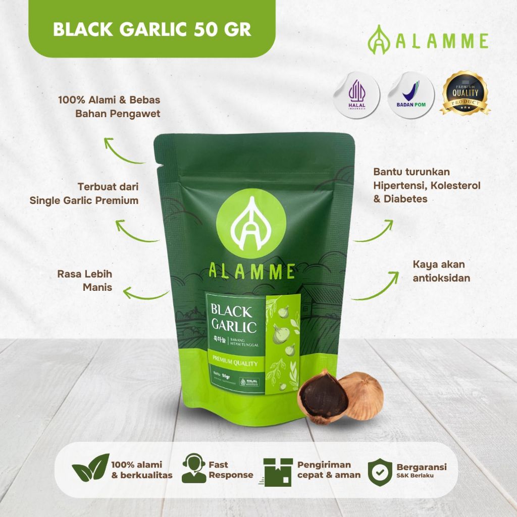 

Alamme - Black Garlic Bawang Hitam Tunggal Premium Alamme 50 Gram