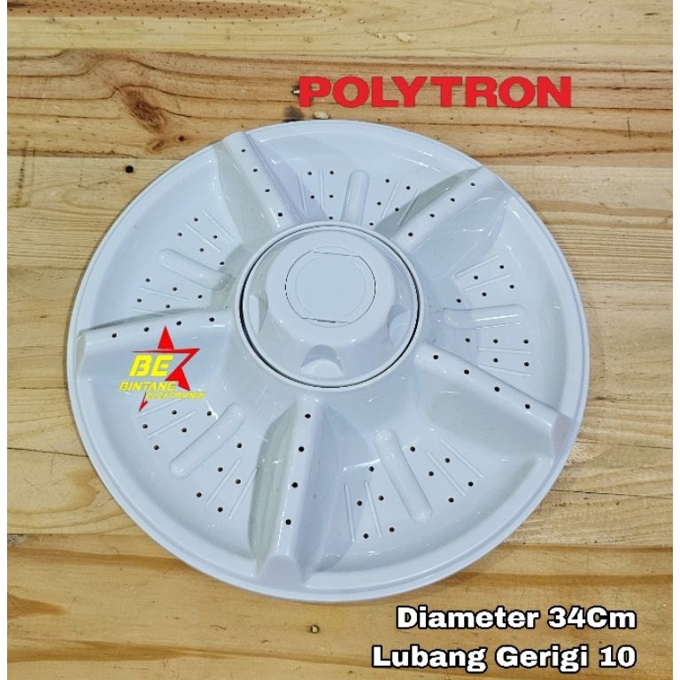 55NEW STOCK PULSATOR MESIN CUCI POLYTRON 34 CM GIGI 1 PUTARAN PENCUCI POLITRON PWM 8567 9567