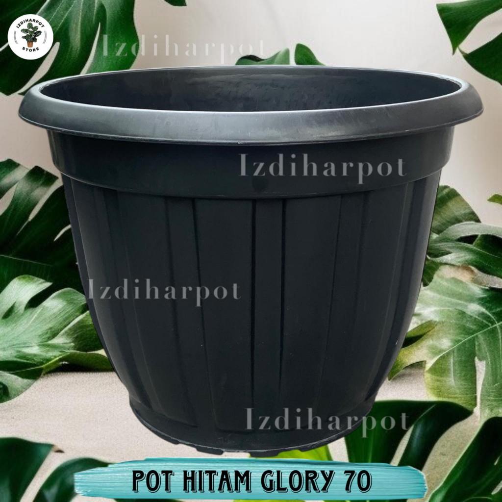 POT BUNGA TANAMAN GLORY 70 HITAM KUPING BAHAN TEBAL - GLORY 70 HITAM JUMBO
