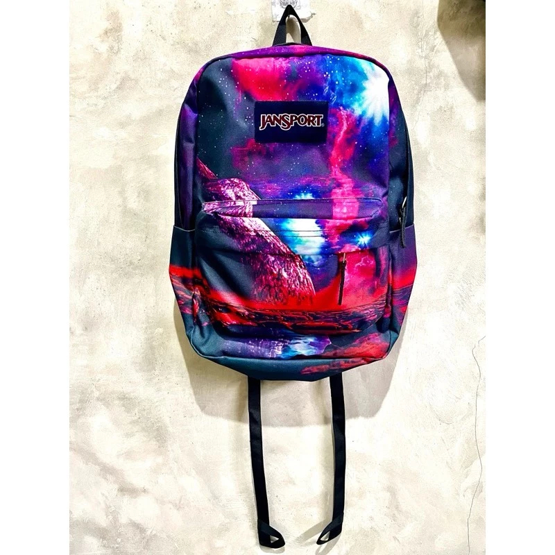 Jansport Tas Jansport Meteor Backpack Galaxy senyum Jansport sekolah Tas Ransel ORI Motif Hitam Puti