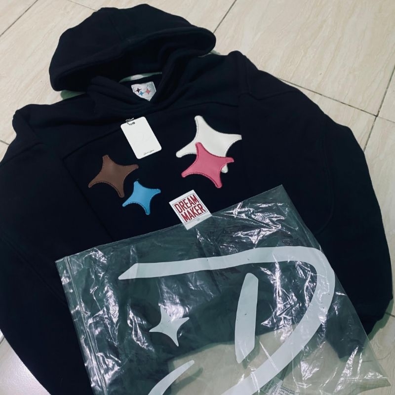 hoodie dust la stella multicolor patch 330gsm (boxy cut)