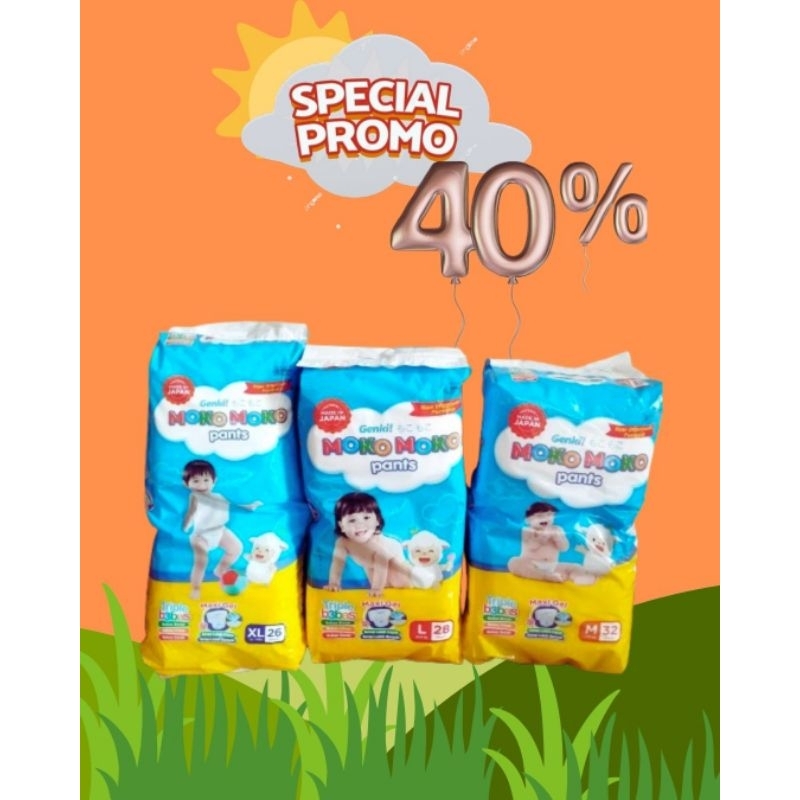 Pempers Moko Moko Pants Popok Bayi 28-L