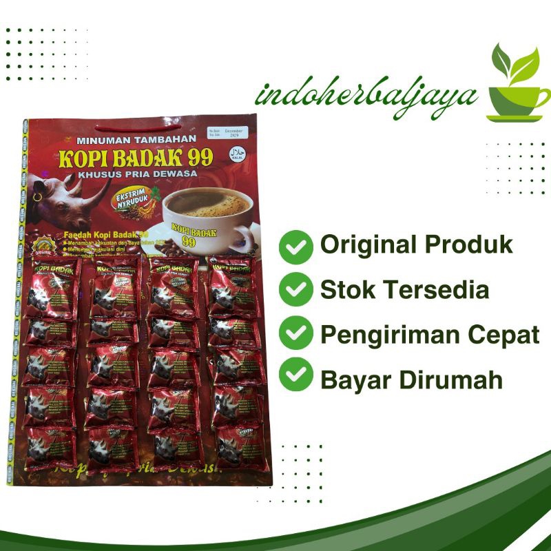 

Kopi Papan Kopi Badak 99 isi 20 Saset