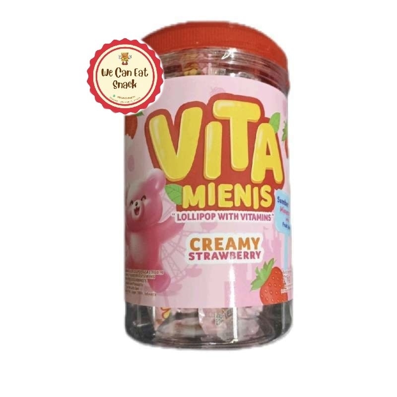 

Yupi Vita Mienis Creamy Strawberry Lolipop With Vitamin Toples