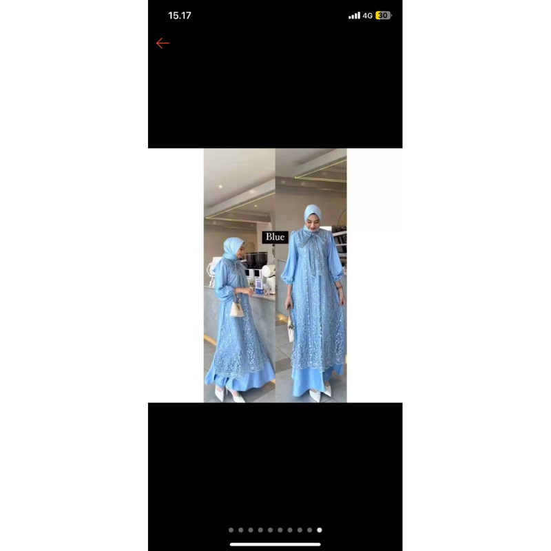 PL gamis satin blue sky XXL
